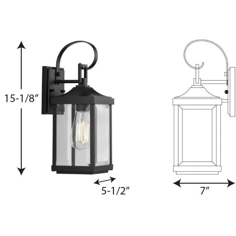 Progress Lighting Gibbes Street 1-Light Wall Lantern in Antique Bronze with Clear Beveled Glass