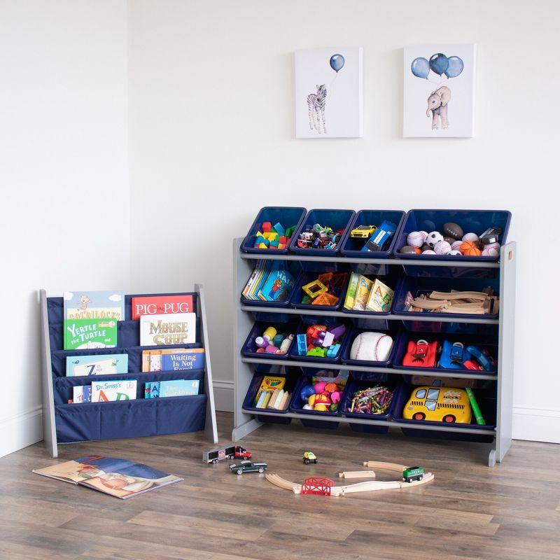 Humble Crew Newport Kids' Bookshelf 4 Tier Book Organizer Navy/Gray