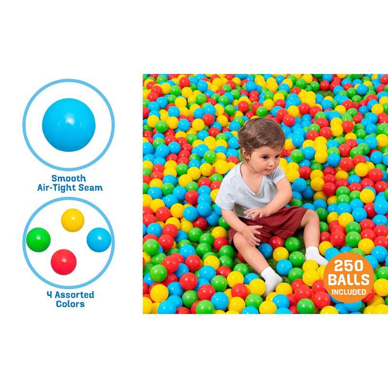 Bestway Splash & Play – 250 Bright Color Toy Balls for Pits, Pools & Games