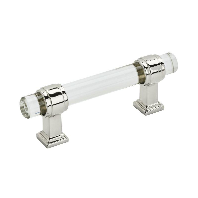 Amerock Glacio 3 inch (76mm) Center-to-Center Clear/Polished Nickel Cabinet Pull