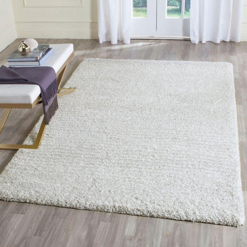 Ultimate Shag SGU211 Hand Tufted Indoor Area Rug - Silver/Ivory - 5'x8' - Safavieh.