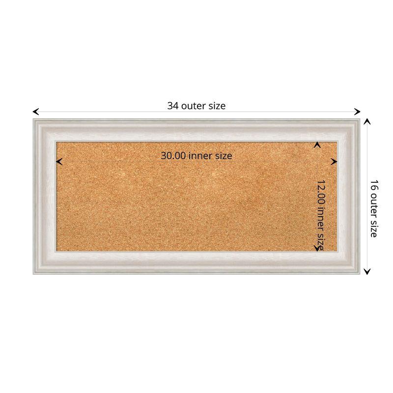 Amanti Art Trio White Wash Framed Corkboard, Natural Cork