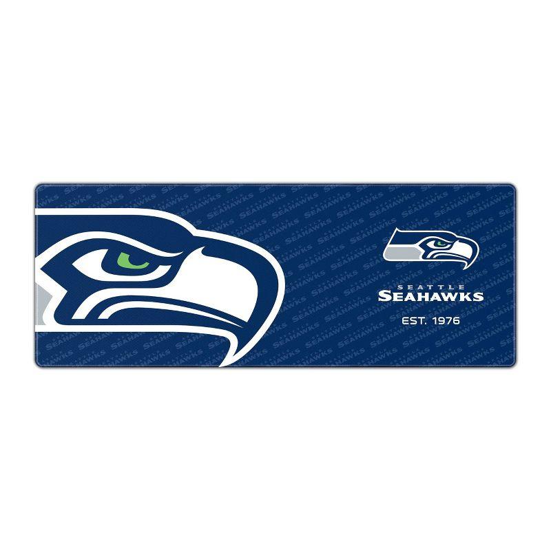 NFL Seattle Seahawks Logo Series 31.5" x 12" Desk Pad: Polypropylene Desk Protector