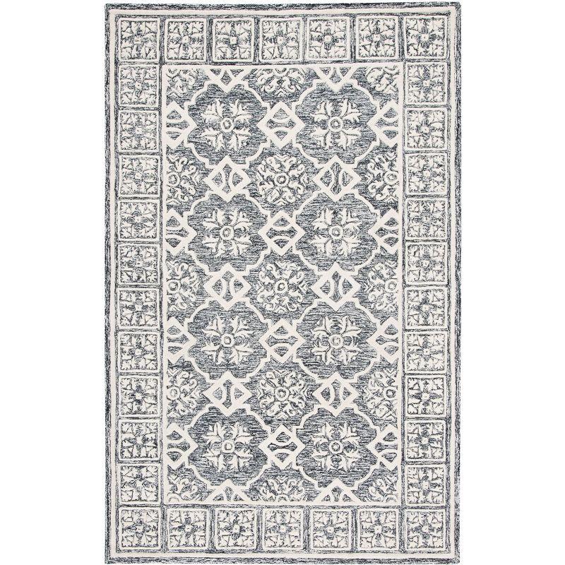 Metro MET851 Hand Tufted Indoor Area Rug - Black/Ivory - 4'x6' - Safavieh