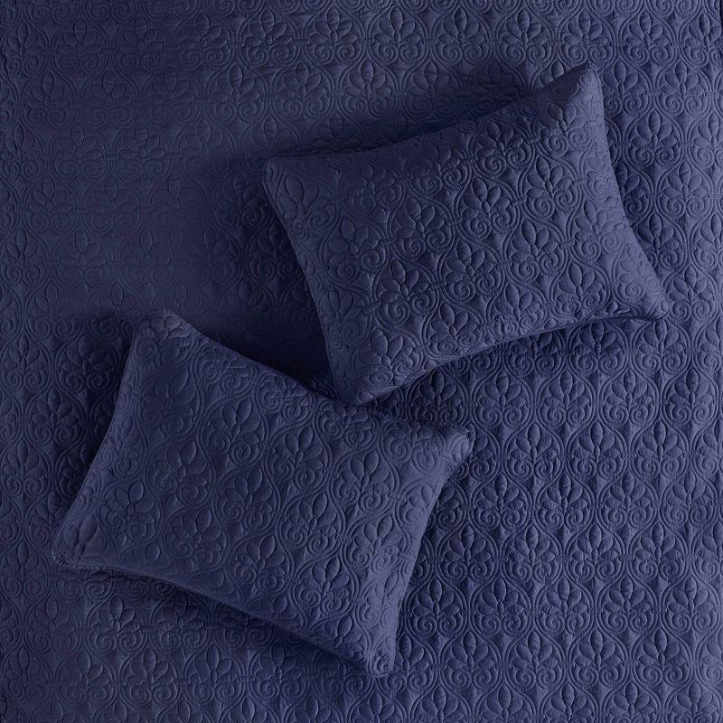 Madison Park Quebec 3 Piece Split Corner Pleated Quilted Bedspread