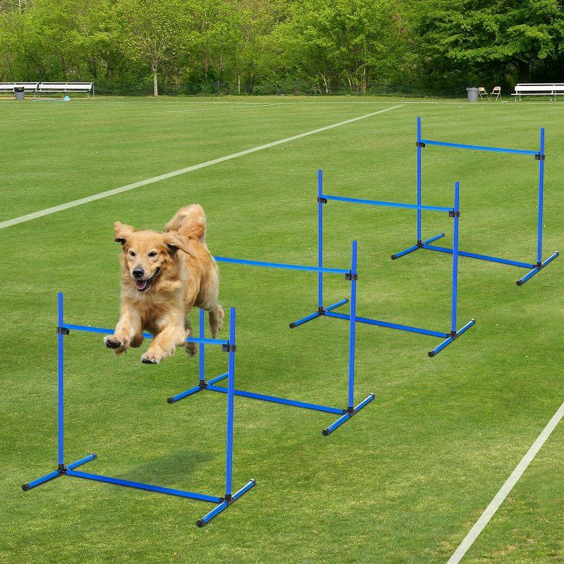 PawHut Dog Agility Starter Kit with Adjustable Height Jump Bars, Included Carry Bag, & Displacing Top Bar