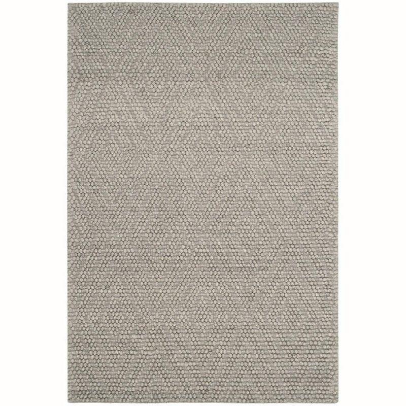 Silver Hand-Tufted Wool 4' x 6' Rectangular Area Rug