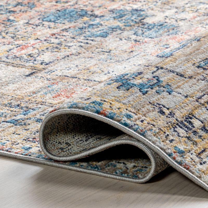 Nuloom Marley Medallion 2x10 Runner Indoor Area Rug for Living Room Bedroom Dining Room Entryway Hallway Kitchen, Blue/Beige