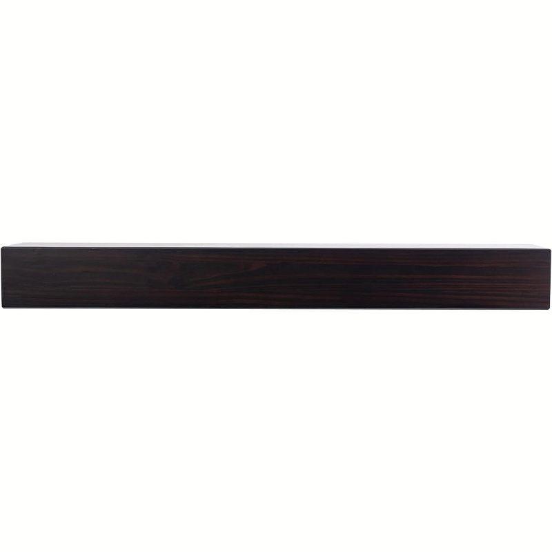 Austin 60" Pine Wood Floating Mantel Shelf in Coffee Bean