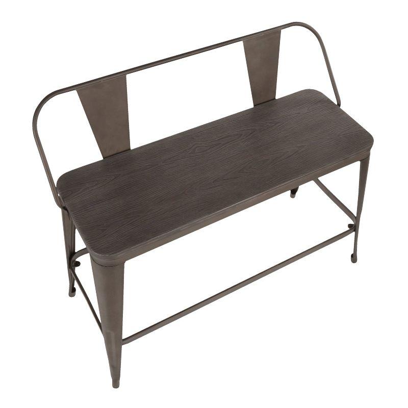 Oregon Industrial Counter Bench Antique Espresso Brown - Lumisource: Sturdy Steel Frame, 500lb Capacity