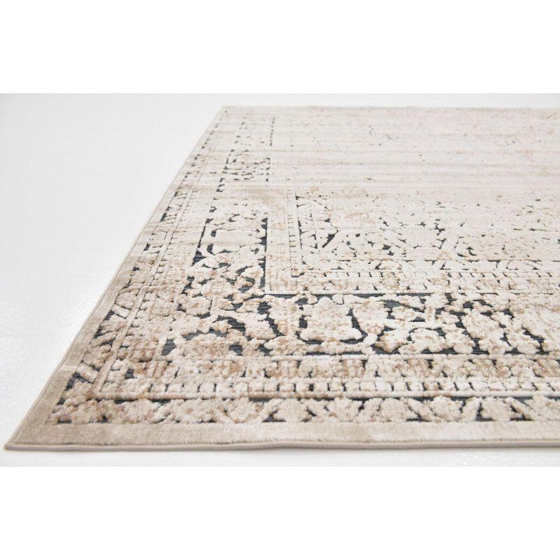 Unique Loom Chateau Collection Area Rug - Jefferson (7' 1" Square Beige/Light Brown)