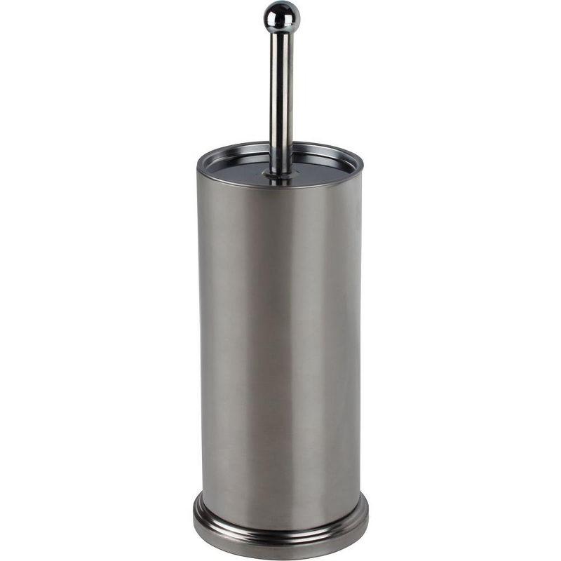 Toilet Brush Set - Toilet Bowl Set in Chrome - Toilet Cleaning with Lid and Holder Bowl - Homeitusa