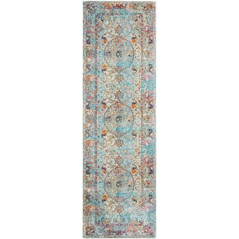 Luxor Turquoise Aqua Hand-Knotted Viscose Runner Rug