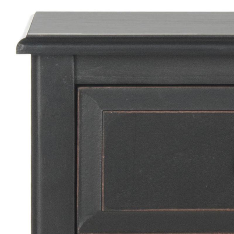 Everly Drawer Side Table - AMH5743A - Distressed Black - Safavieh Couture
