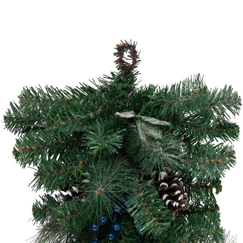 28" Mixed Pine and Blueberries Artificial Christmas Teardrop Swag - Unlit