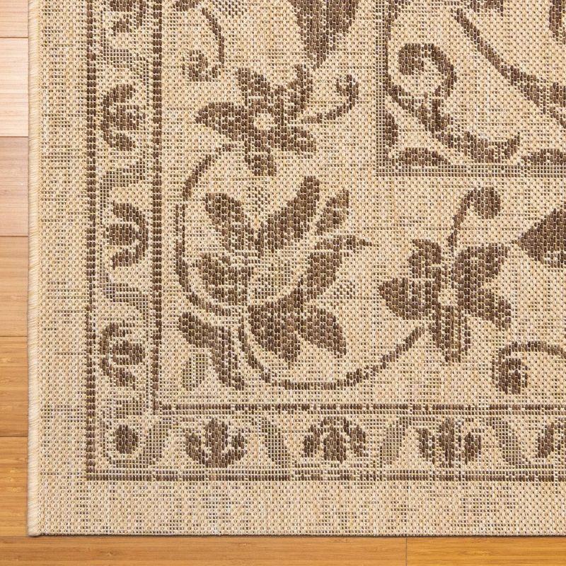 Sand & Havana 5' x 7' Reversible Synthetic Flat Woven Rug