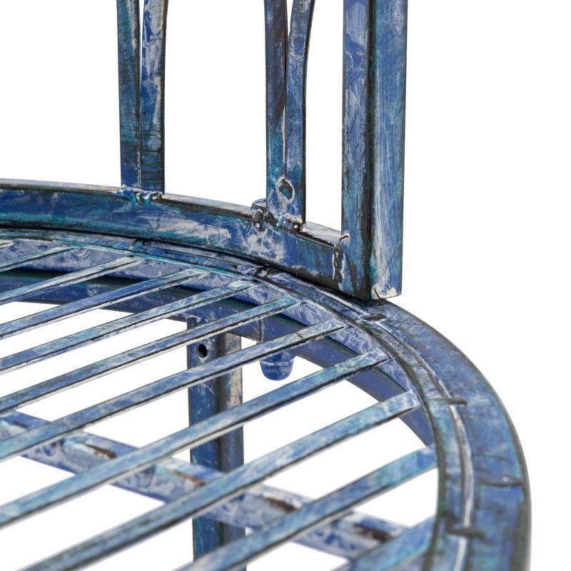 Lara Kissing Bench - Outdoor - PAT5005 - Mossy Blue - Safavieh