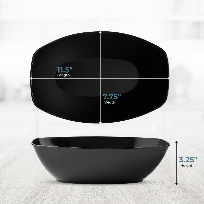 Posh Setting Black Oval Salad Bowl - 72 oz. - 4 Pack