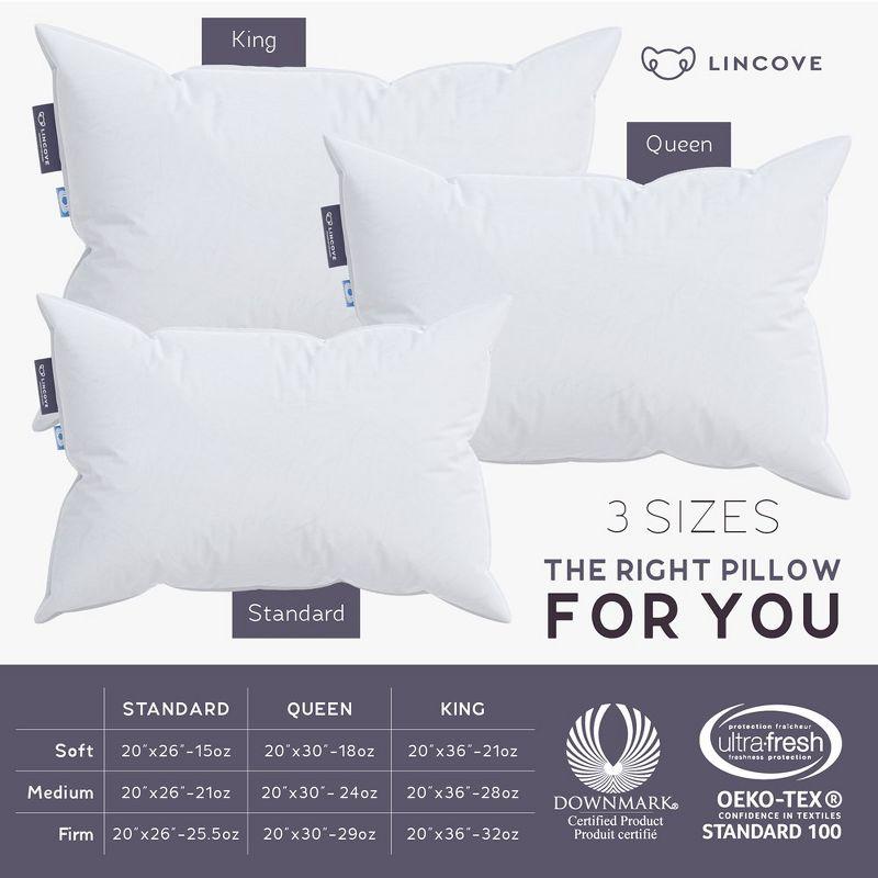 Standard White Down Hypoallergenic Luxury Sleeping Pillow