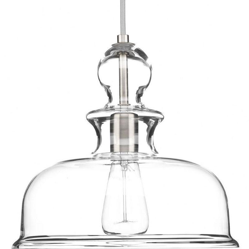 Staunton Brushed Nickel 15'' Modern Pendant Light with Clear Glass Shade