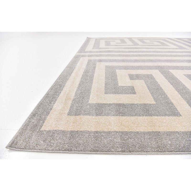 Unique Loom Athens Collection Area Rug - Greek Key (7' 1" x 10' Rectangle Gray/Beige)