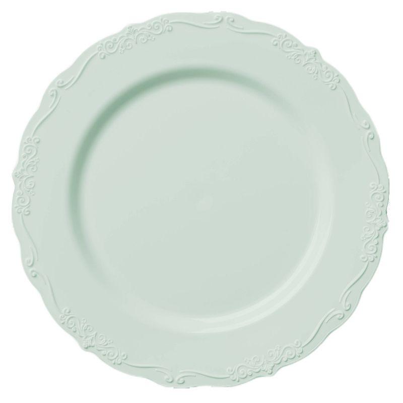 Posh Setting 60 Piece Green Round Plastic Dinnerware Value Set - Casual