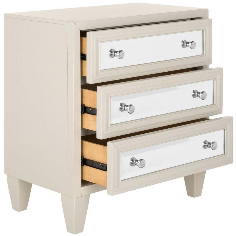 Gray Mirrored 3-Drawer Transitional Chest