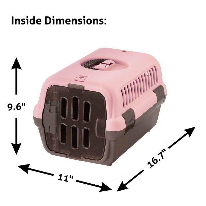 Small Pink Collapsible Rolling Pet Travel Carrier