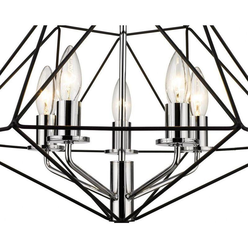 Z-Lite Geo 3 - Light Chandelier in  Matte Black/Chrome