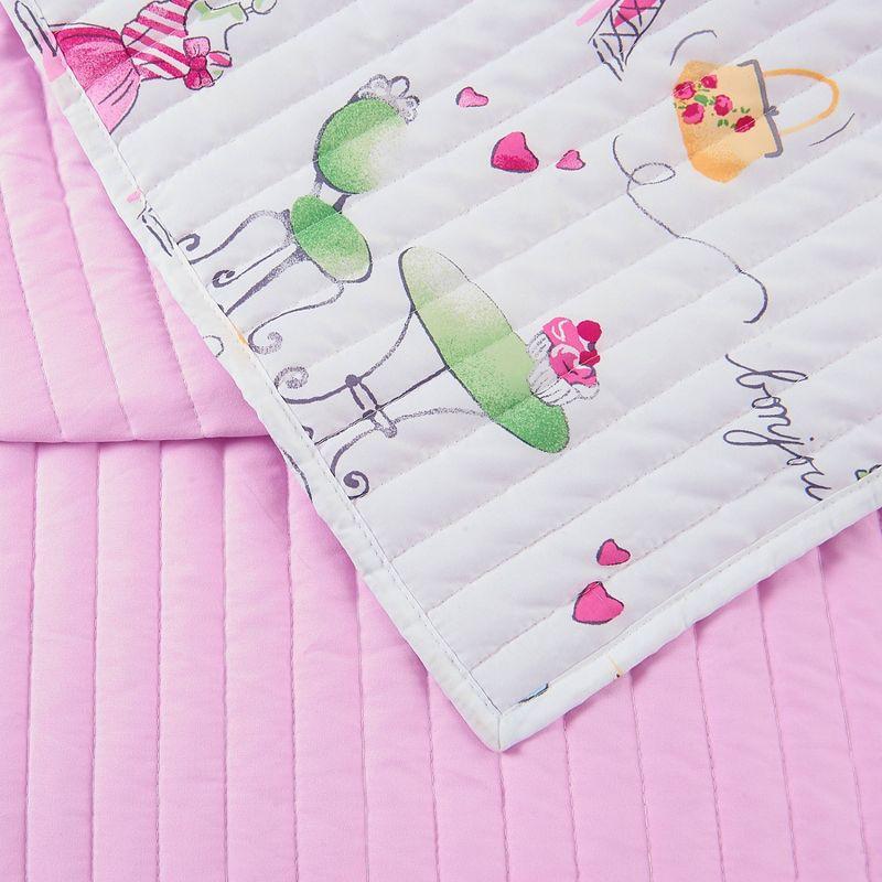 Urban Playground Pretty in Paris Reversible Pink Quilt Set