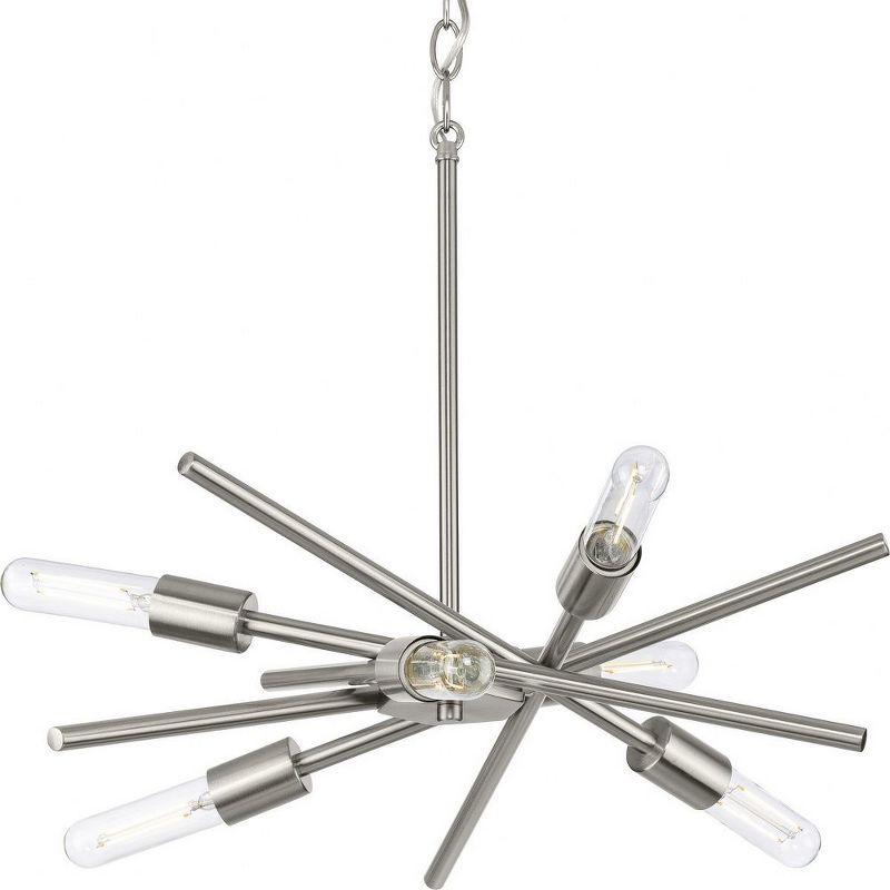 Progress Lighting Astra 6-Light Chandelier, Brushed Nickel, No Shade