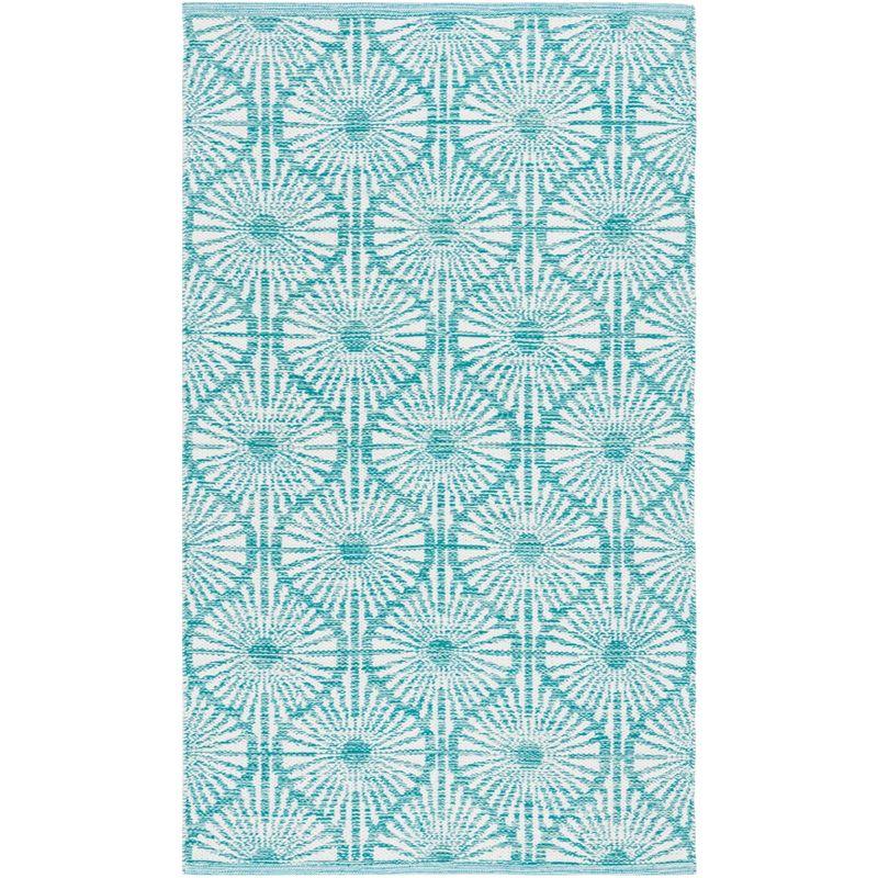 Montauk MTK606 Hand Woven Indoor Accent Rug - Aqua/Ivory - 3'x5' - Safavieh