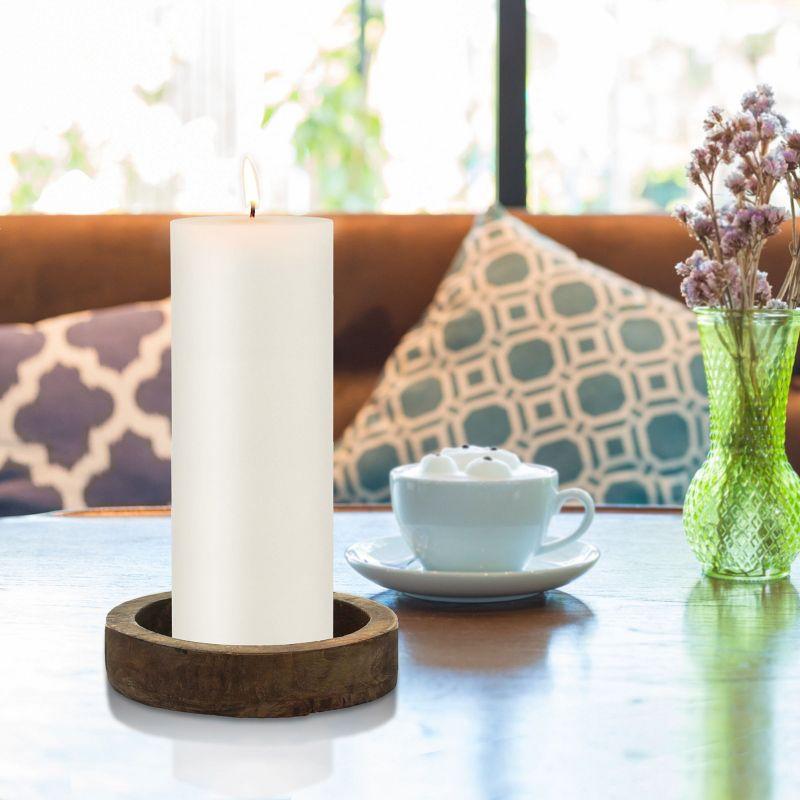 Stonebriar Collection 3"x8" Set of 6pk Unscented Flat Top Smooth Pillar Candle White
