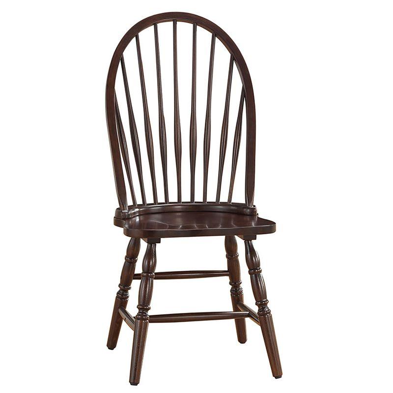 Espresso High Back Windsor Wood Side Chair