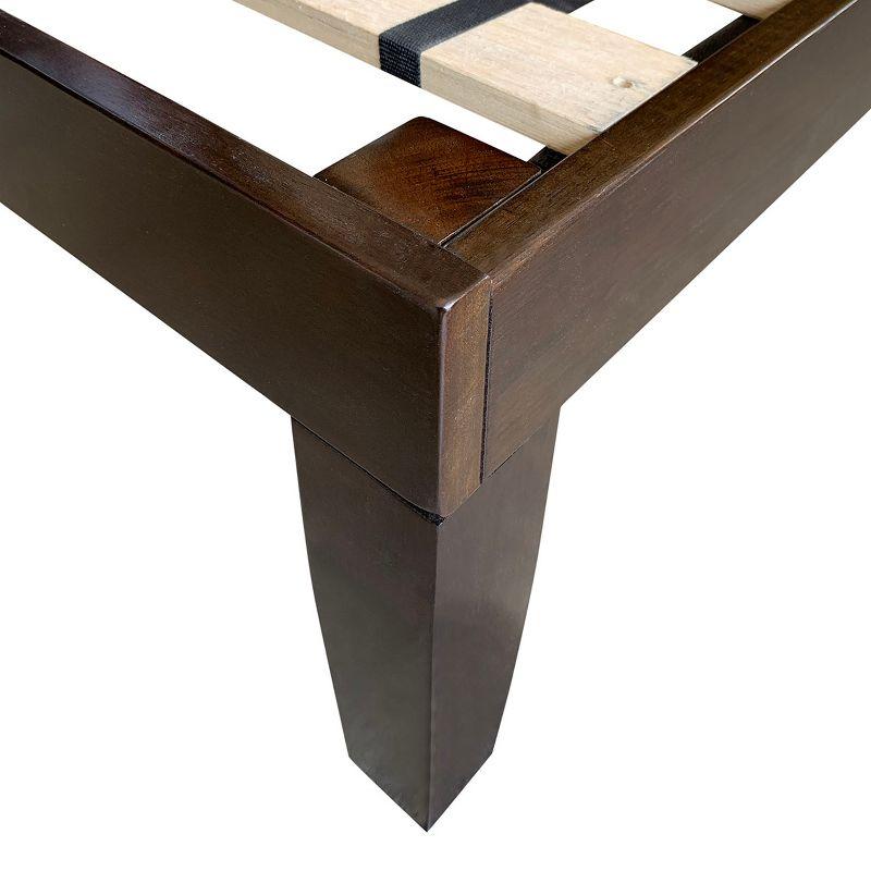 Blooming Espresso Twin Size Solid Wood Platform Bed Frame, 14-Inch Height With Slat Support