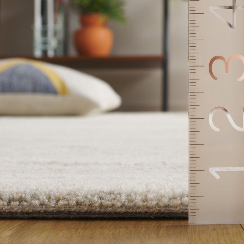 Ebony EBN221 Handmade Tufted Area Rug - Light Grey/Beige - 4'-0" x 6'-0" - Safavieh