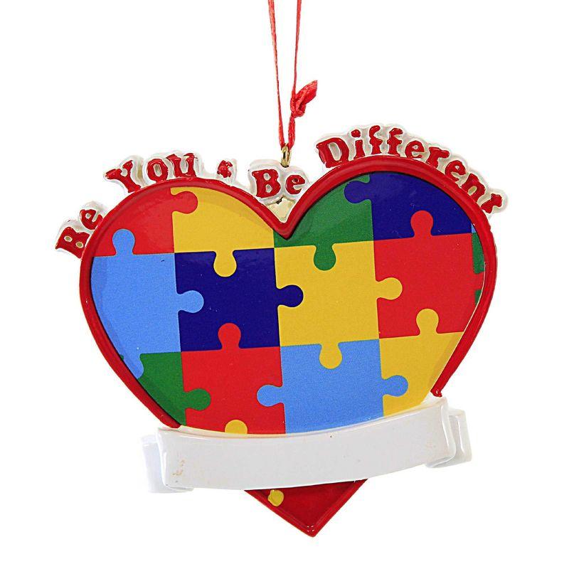 Kurt S. Adler 2.75 In Autism Awareness Ornament Be You Be Different Heart Tree Ornaments