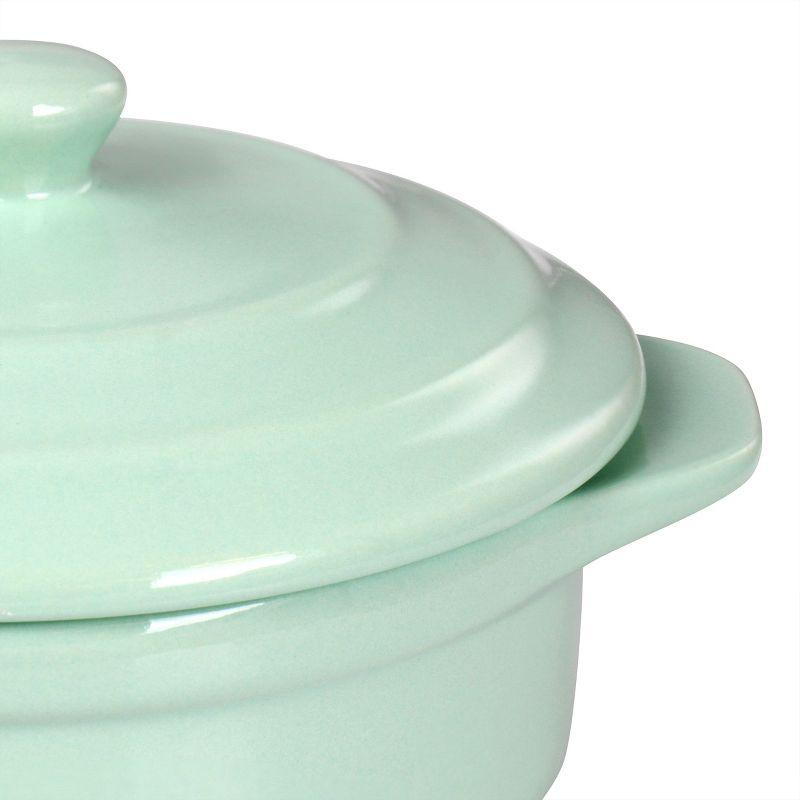 Martha Stewart Stoneware Round Mini Casserole with Lid in Mint