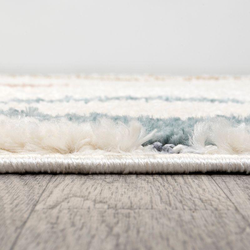 5' x 8' Amira Diamond High-Low Area Rug, Multi/Cream - JONATHAN Y