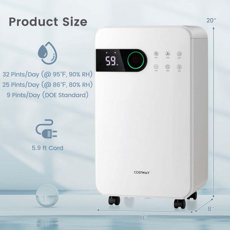 Costway Dehumidifier for Home Basement Portable 32 Pints with Sleep Mode up to 2500 Sq. Ft