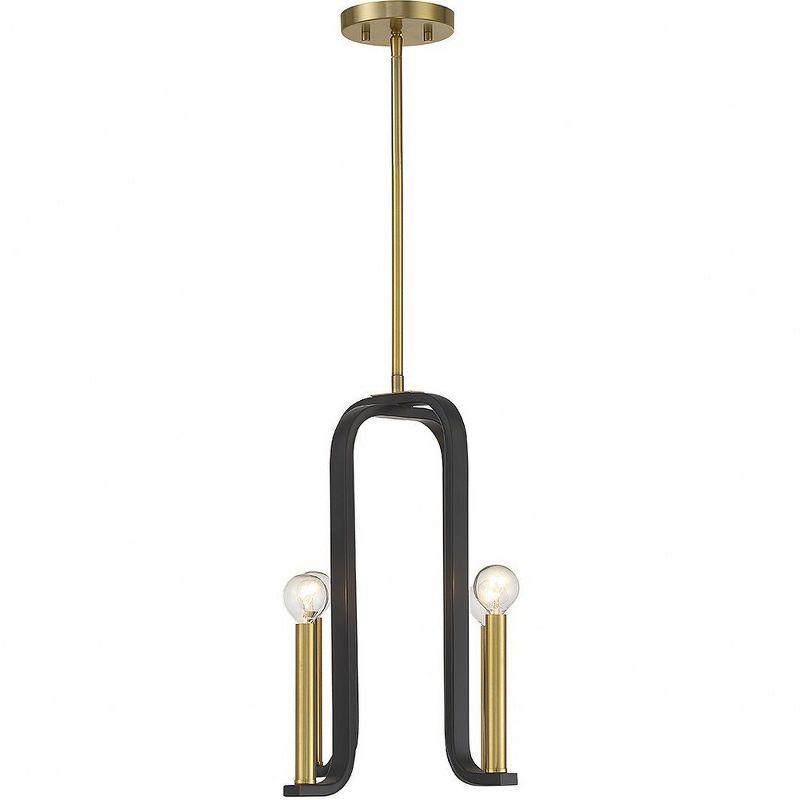 Savoy House Archway 4 - Light Pendant in  Matte Black/Warm Brass