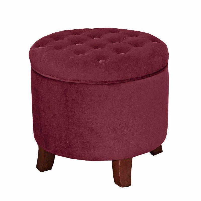 Large Round Button Tufted Storage Ottoman - HomePop