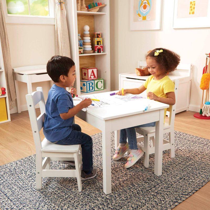 Melissa & Doug Wooden Table and Chairs Set - White