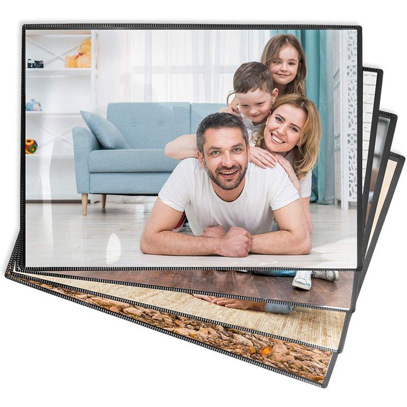 Set of 4 Black Magnetic Vinyl Photo Frames