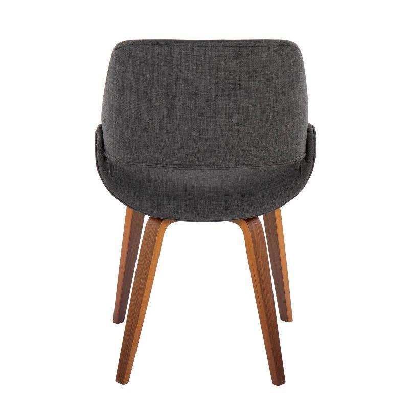 Set of 2 Fabrico Dining Chairs Walnut/Charcoal: LumiSource, Modern Kitchen Seating, Contoured Back