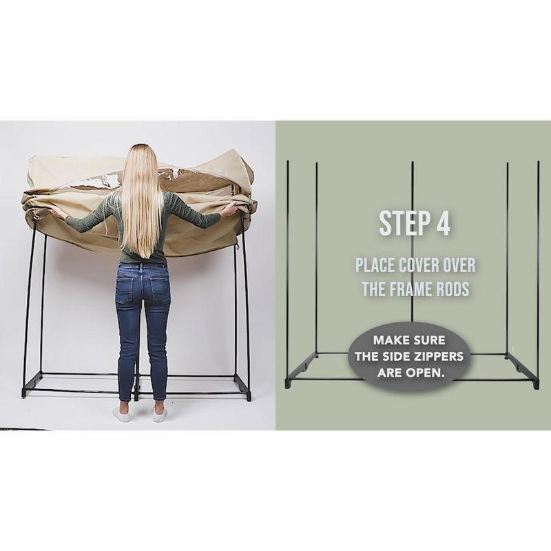 Hold N' Storage - Portable Wardrobe Closet with Metal Hanging Rod - White