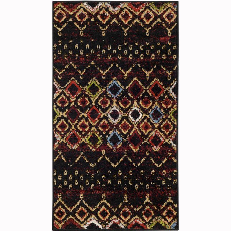 Amsterdam AMS108 Power Loomed Indoor Accent Rug - Black/Multi - 2'3"x4' - Safavieh