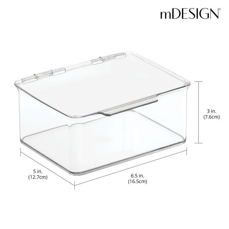 mDesign Plastic Playroom/Gaming Storage Organizer Box, Hinge Lid