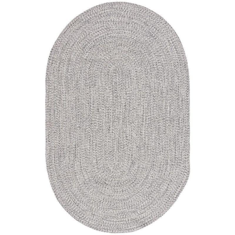 Braided BRA201 Hand Woven Indoor Machine Washable Area Rug - Grey/Ivory - 4'x6' Oval - Safavieh
