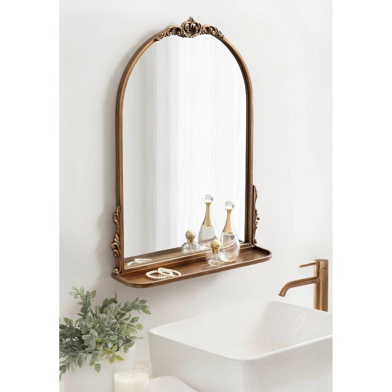 Kate & Laurel All Things Decor Myrcelle Arched Wall Mirror with Shelf